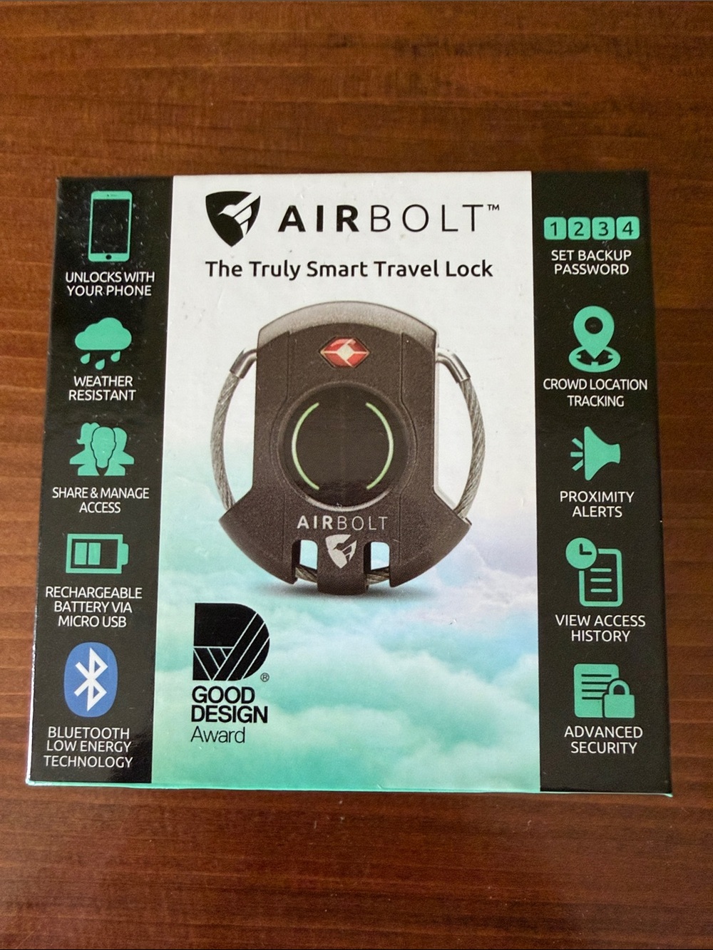 Black Airbolt Smart Travel Lock